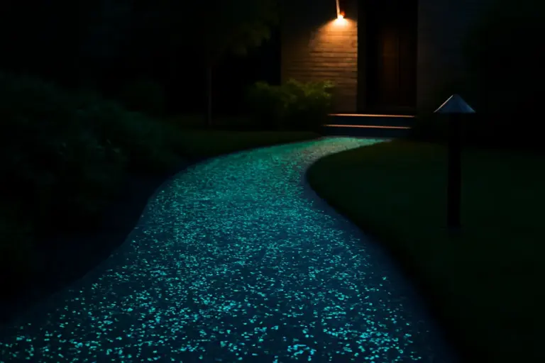 Materiali fotoluminescenti per vialetti e camminamenti: illuminazione esterna senza consumi aggiuntivi